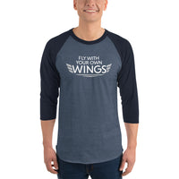 Load image into Gallery viewer, Screen Printed 3/4 sleeve raglan shirt
