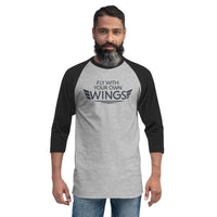 Load image into Gallery viewer, Screen Printed 3/4 sleeve raglan shirt

